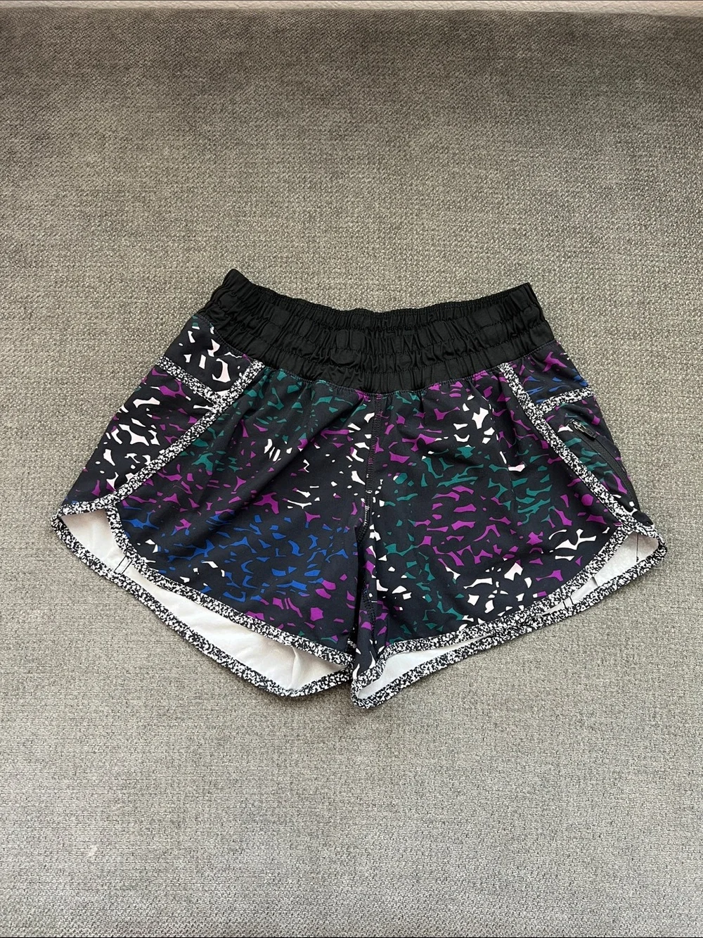 lululemon athletica Black Shorts with Purple, Teal & Blue Accents